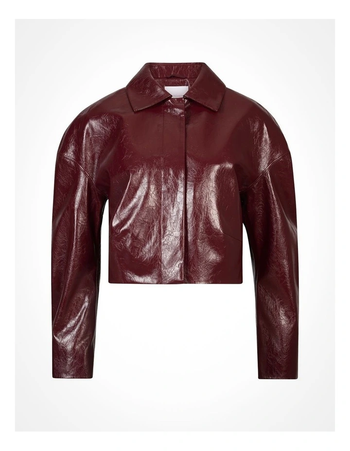 Tailored Crop Jacket in Bordeaux image 6