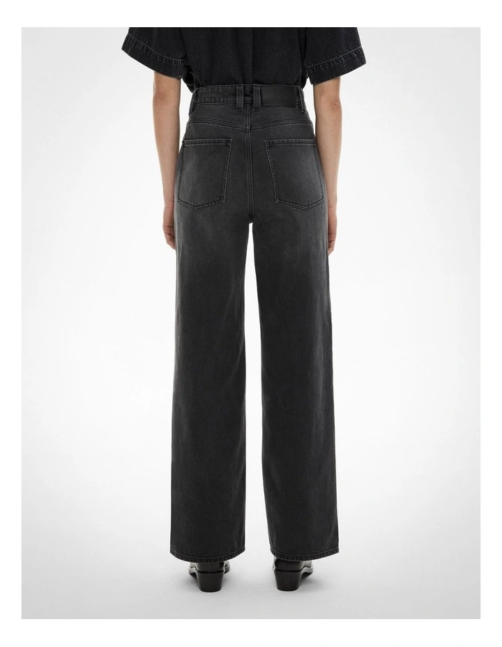 Button Detail Jeans in Washed Black image 5