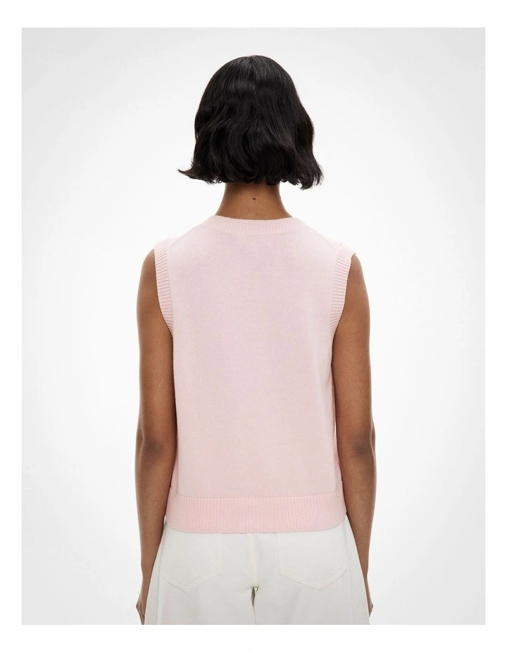 Knit Button Tank Top in Powder image 5