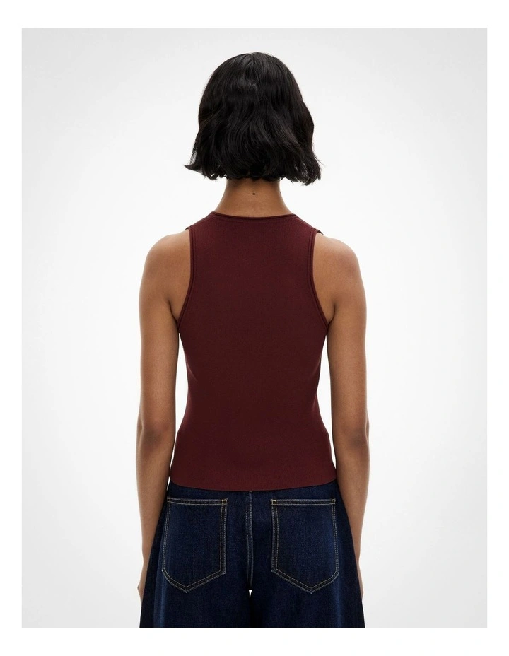Compact Square Neck Tank Top in Bordeaux image 4