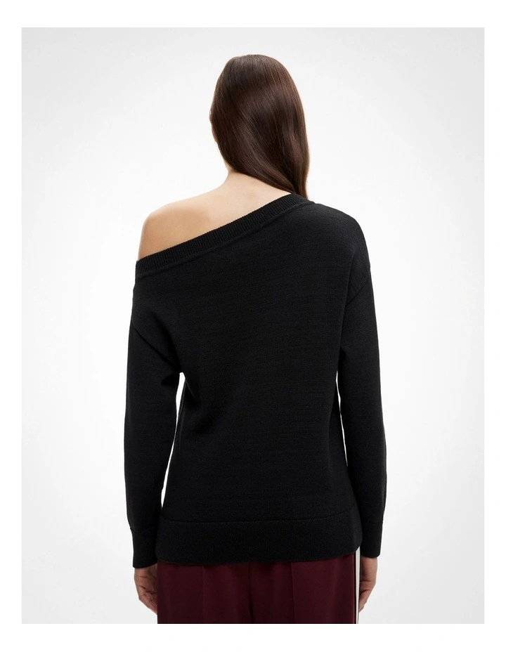 Asymmetric Slouch Knitwear in Black image 4
