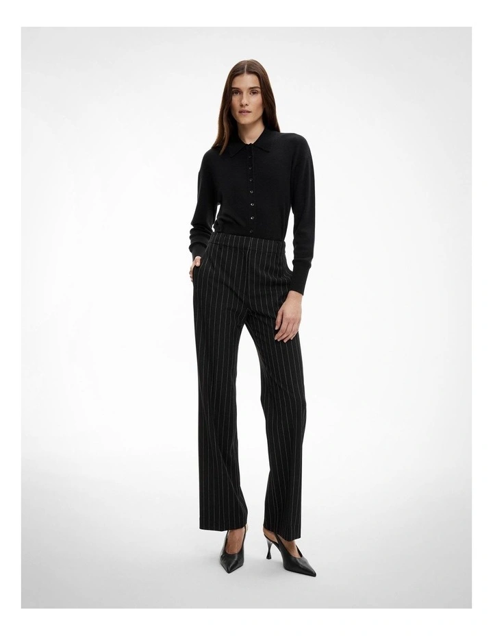 Slim Leg Pant in Black Stripe image 2
