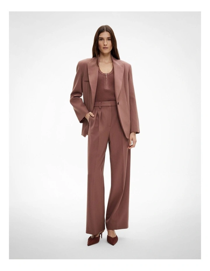Piped Detail Pant in Maple Rose image 2