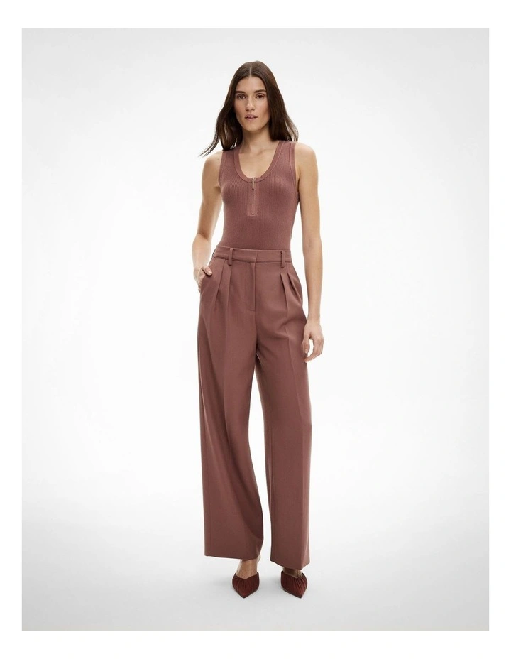 Piped Detail Pant in Maple Rose image 4