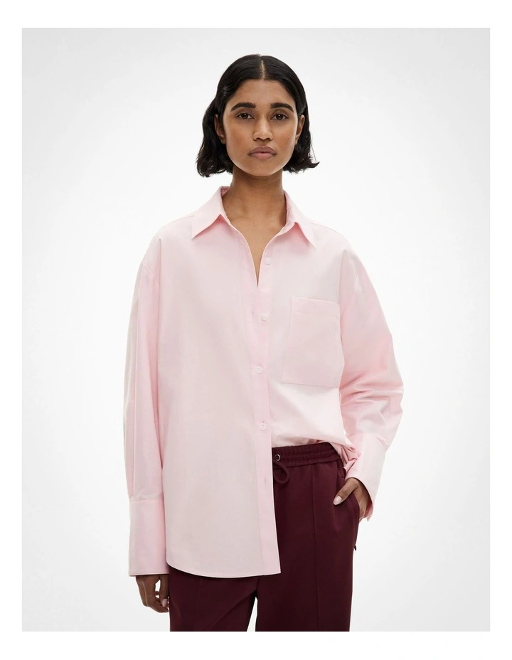 Cotton Oxford Shirt in Powder image 1