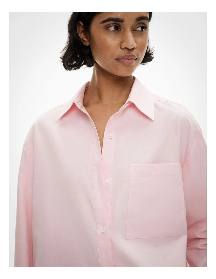 Cotton Oxford Shirt in Powder image 3