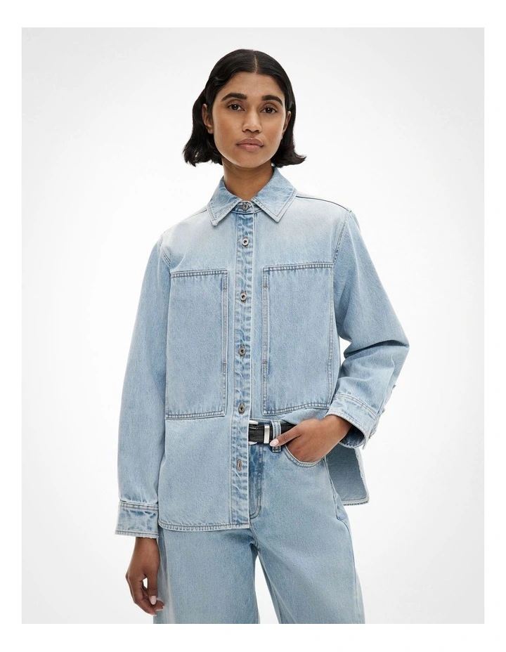 Denim Pocket Shirt in Light Vintage Wash image 1