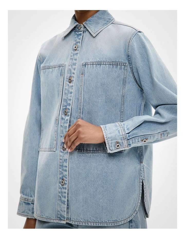 Denim Pocket Shirt in Light Vintage Wash image 3