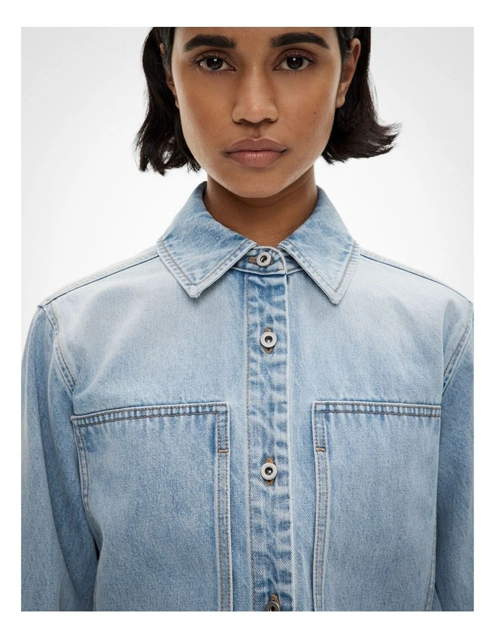 Denim Pocket Shirt in Light Vintage Wash image 4