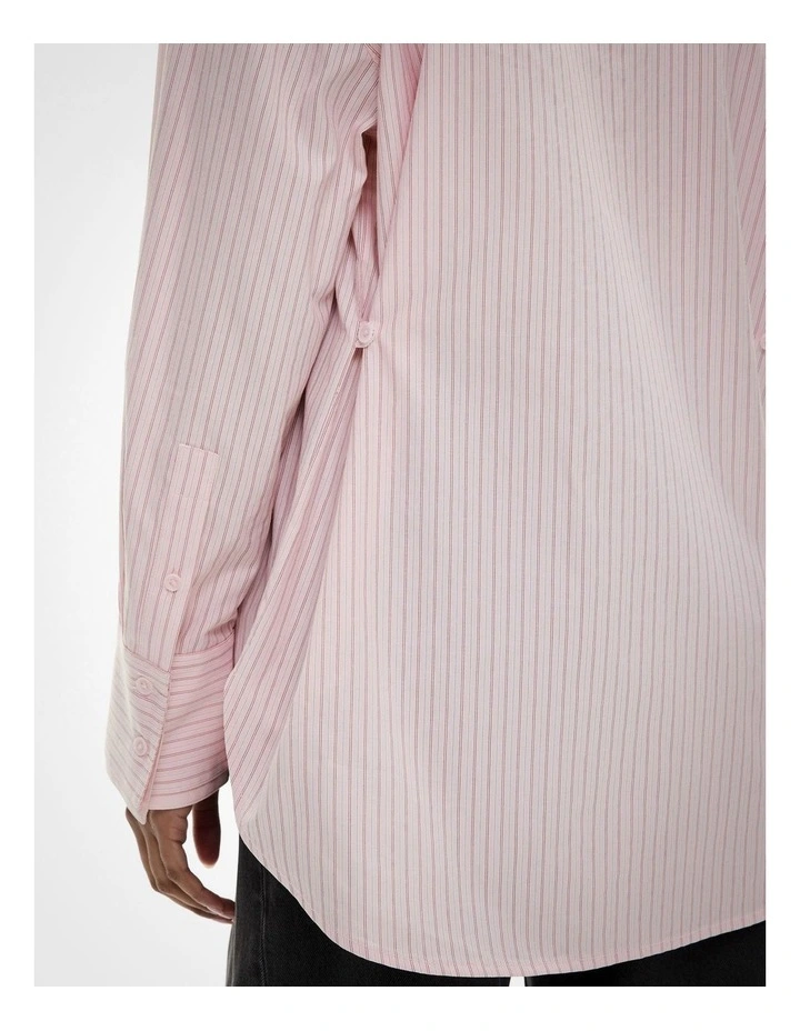 Double Cuff Shirt in Powder Stripe image 3