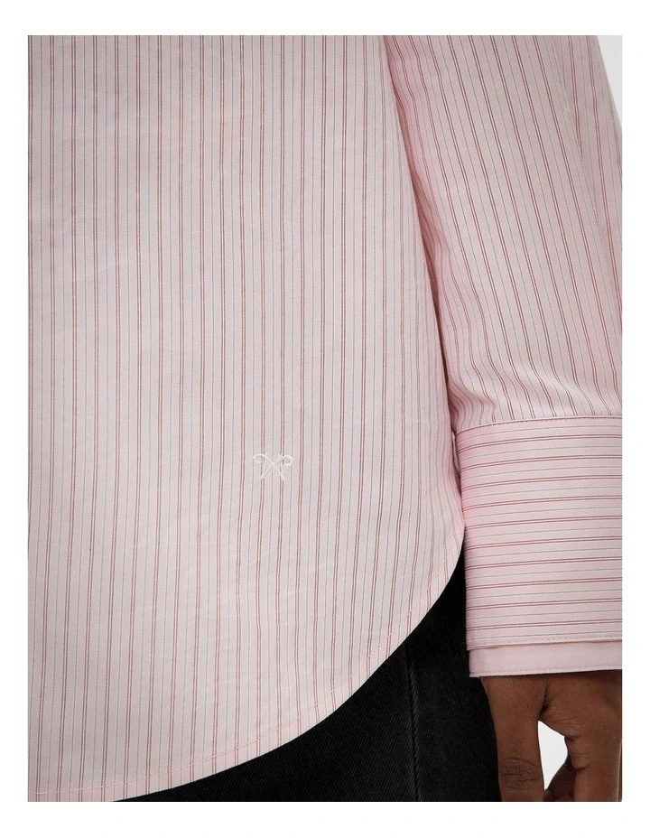 Double Cuff Shirt in Powder Stripe image 4