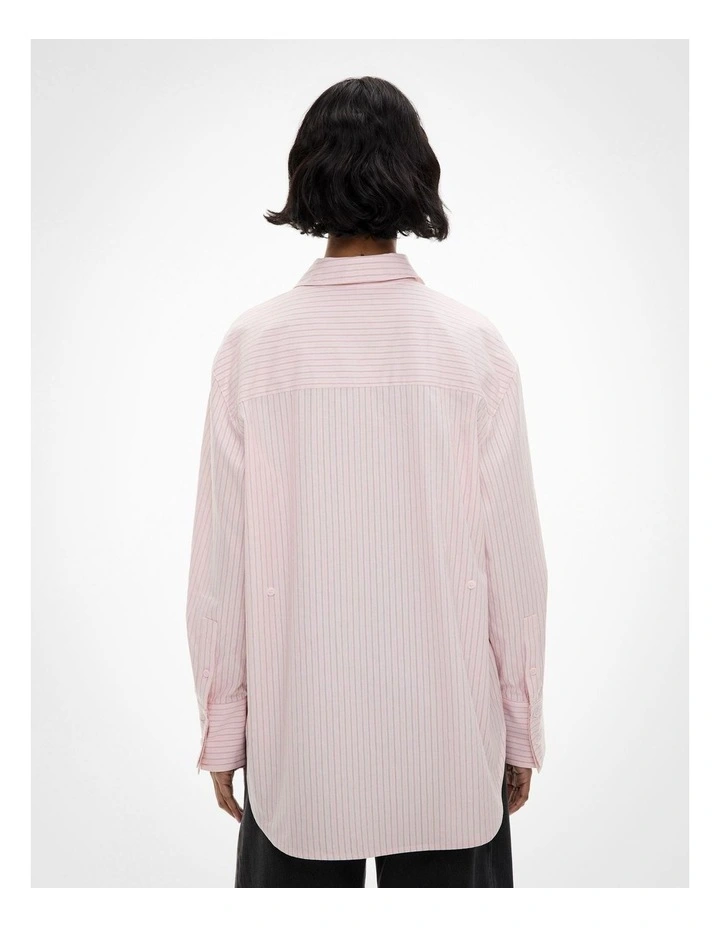 Double Cuff Shirt in Powder Stripe image 6