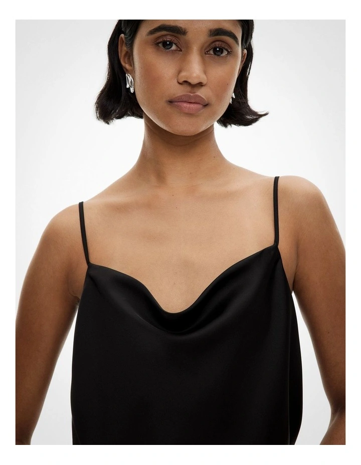 Cowl Neck Camisole in Black image 3