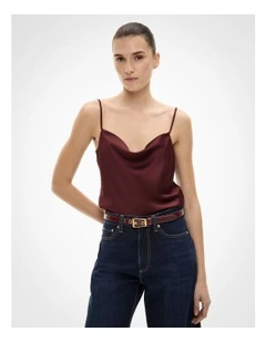 Cowl Neck Camisole in Bordeaux
