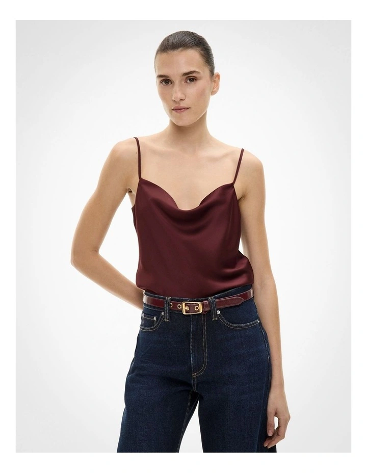 Cowl Neck Camisole in Bordeaux image 1