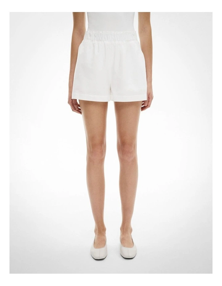 Cotton Oxford Shorts in Fresh White image 1