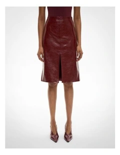 Front Split Skirt in Bordeaux