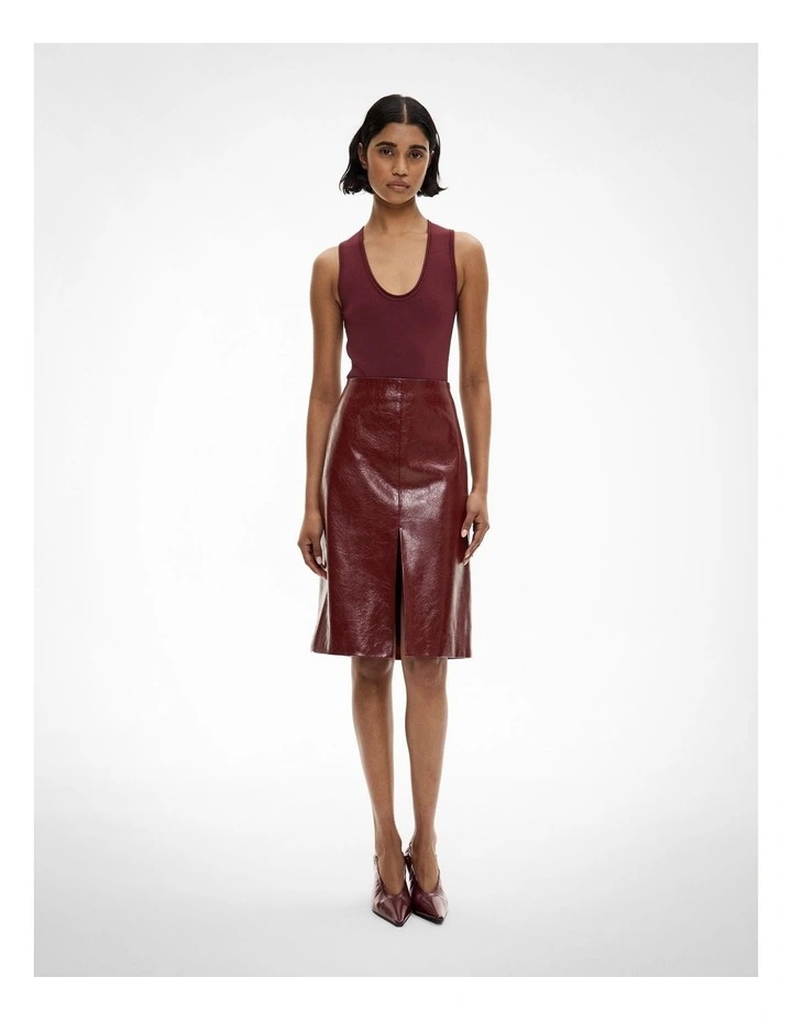 Front Split Skirt in Bordeaux image 2