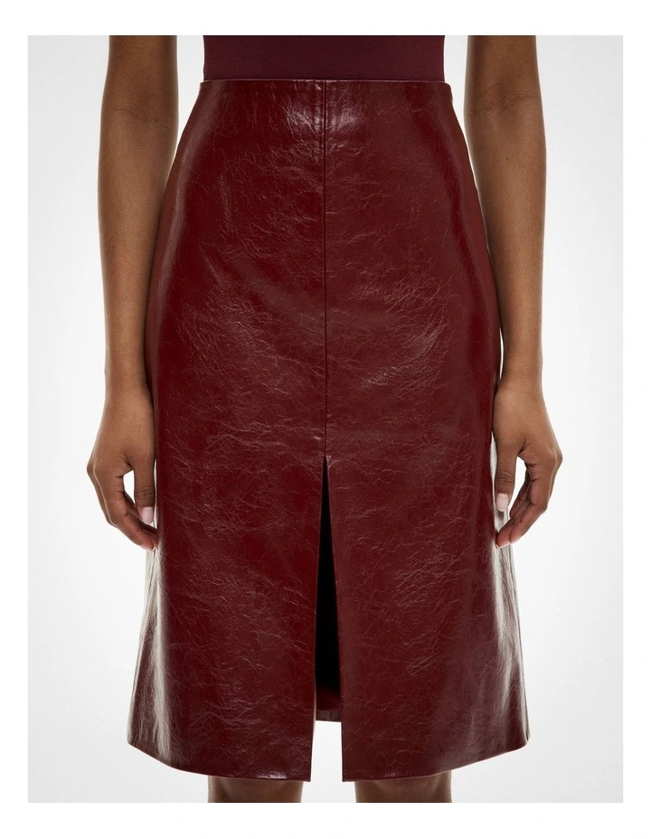 Front Split Skirt in Bordeaux image 3