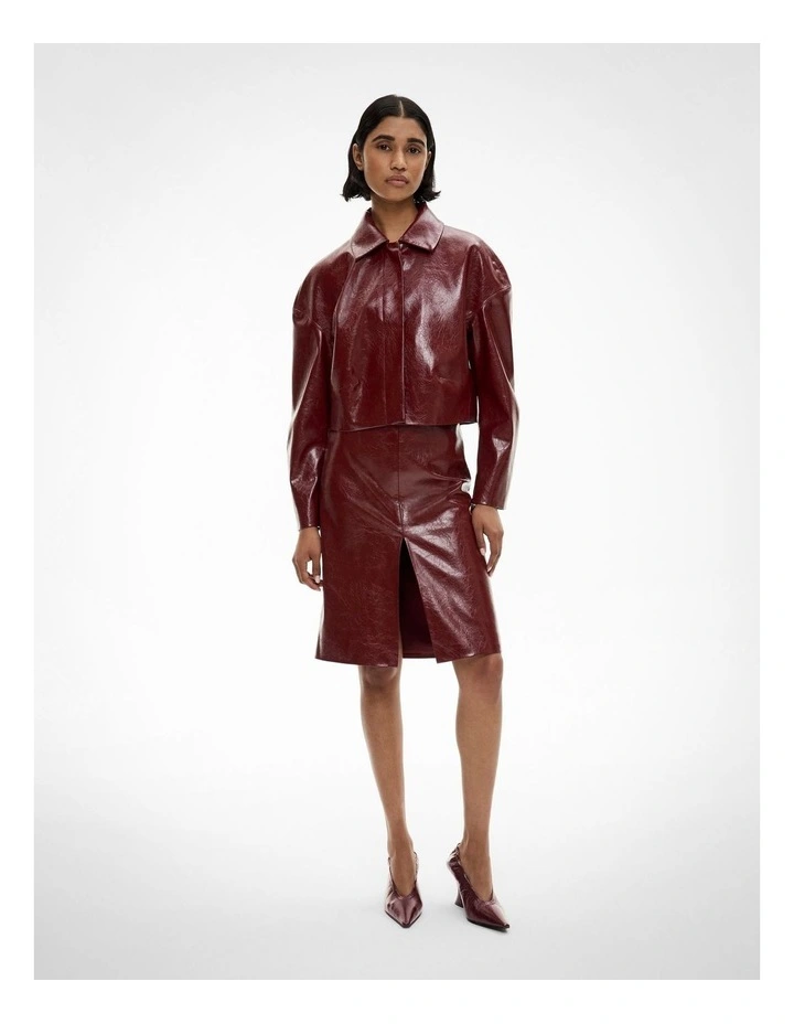 Front Split Skirt in Bordeaux image 4