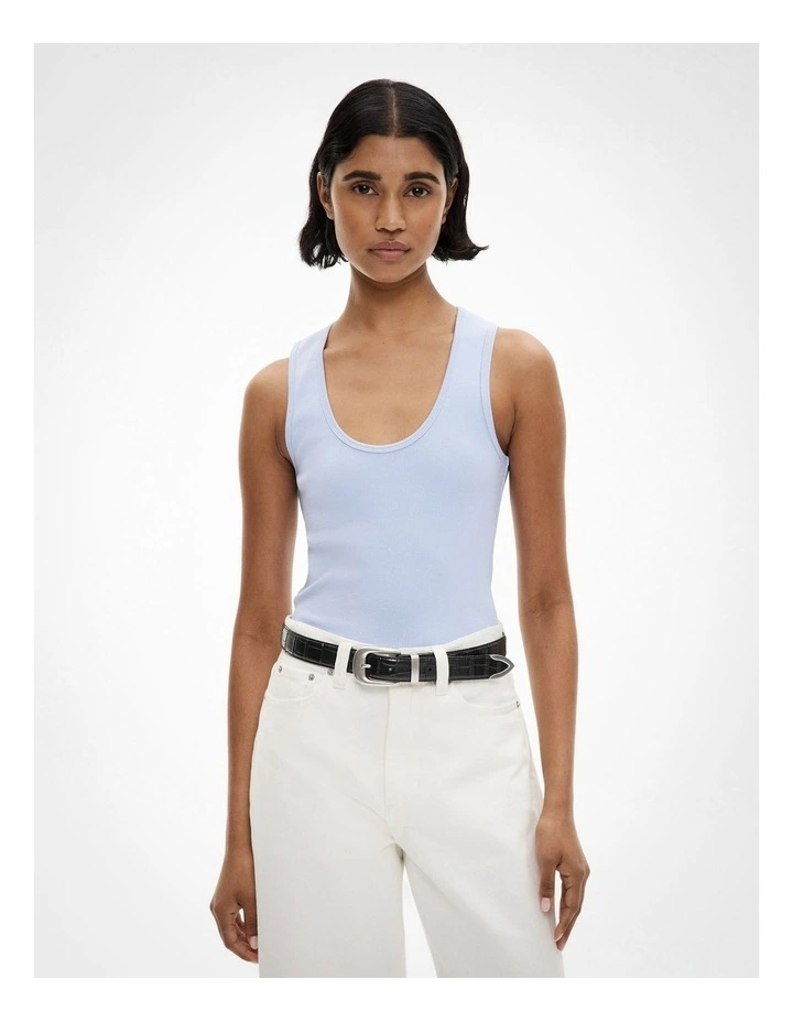 Scoop Rib Tank Top in Soft Violet image 1