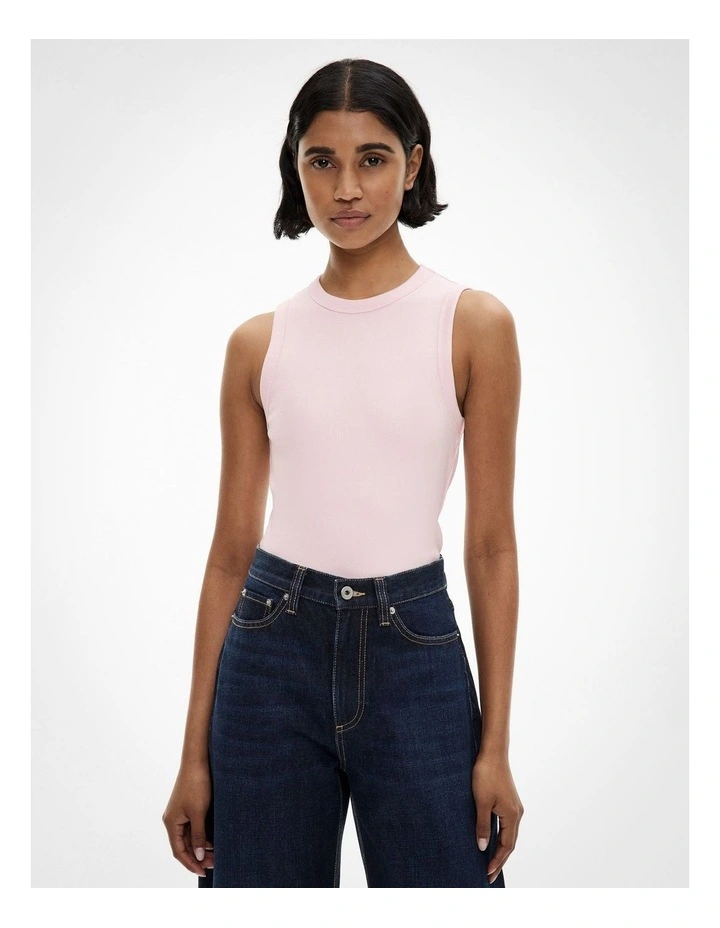 Crew Rib Tank Top in Powder image 1