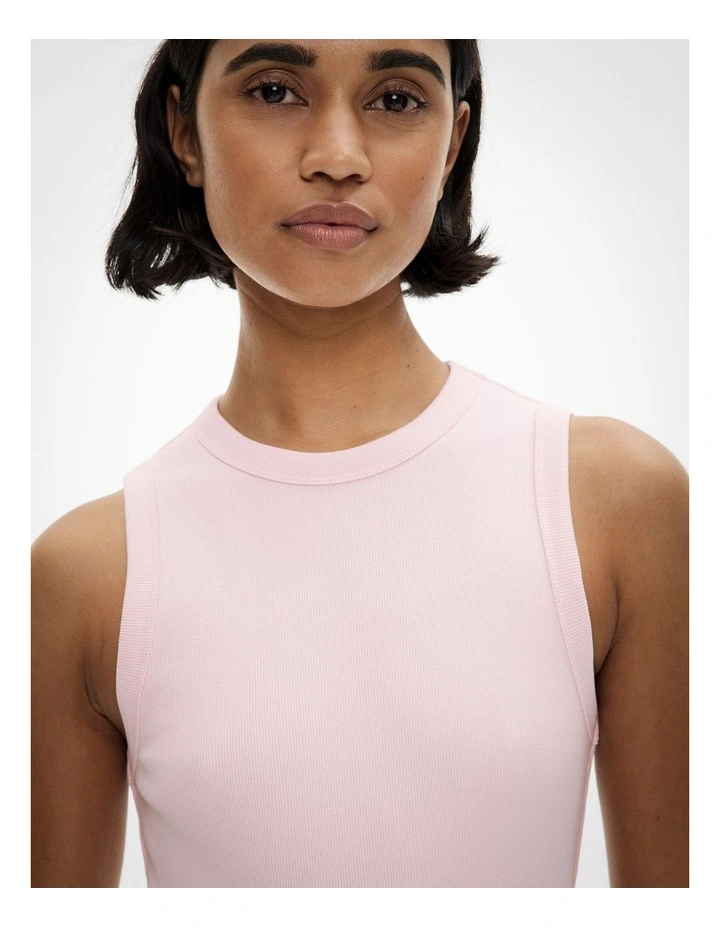 Crew Rib Tank Top in Powder image 3
