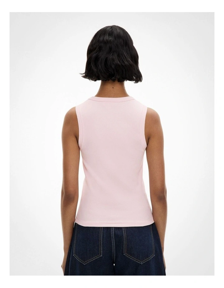 Crew Rib Tank Top in Powder image 4