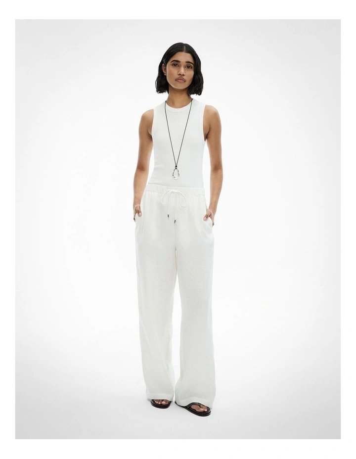 Crew Rib Tank Top in Fresh White image 2