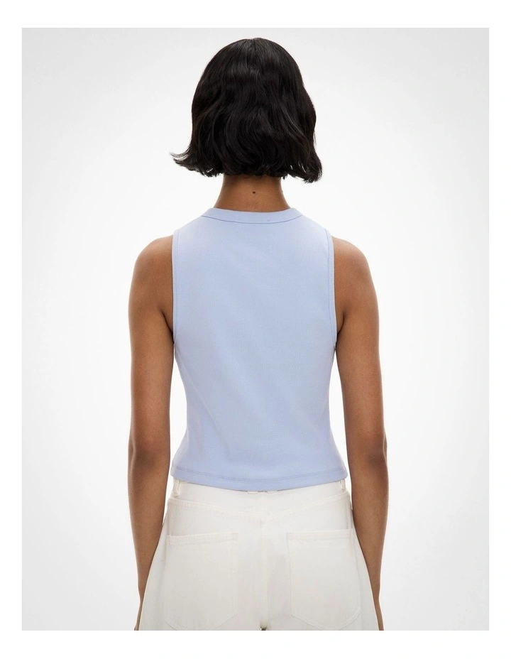 Button Through Tank Top in Soft Violet image 4