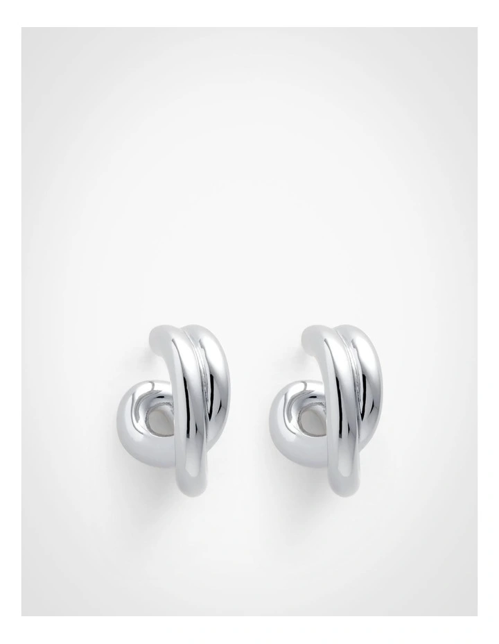 Esme Small Hoop Earrings in Silver image 1