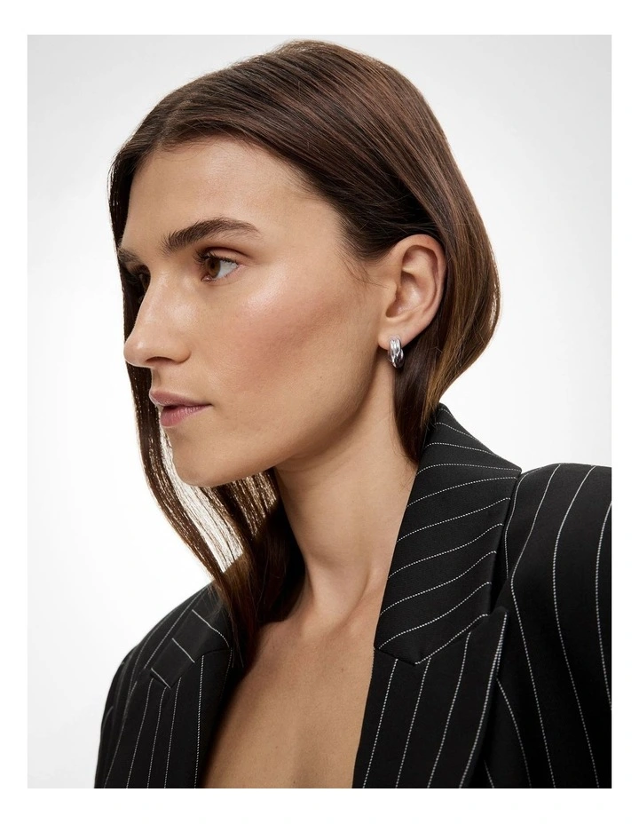 Esme Small Hoop Earrings in Silver image 2