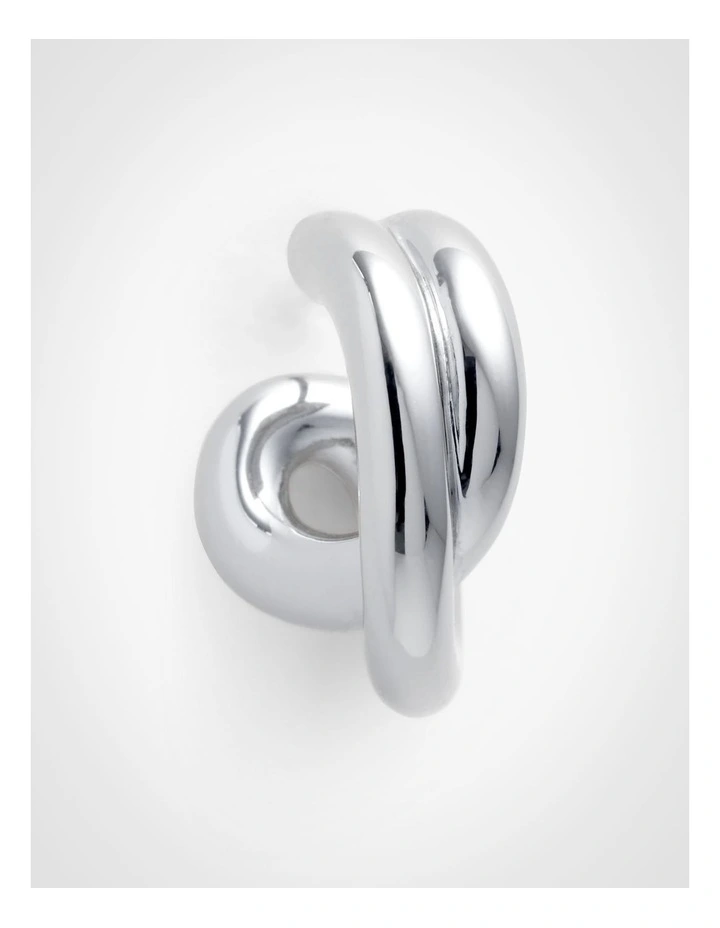 Esme Small Hoop Earrings in Silver image 3