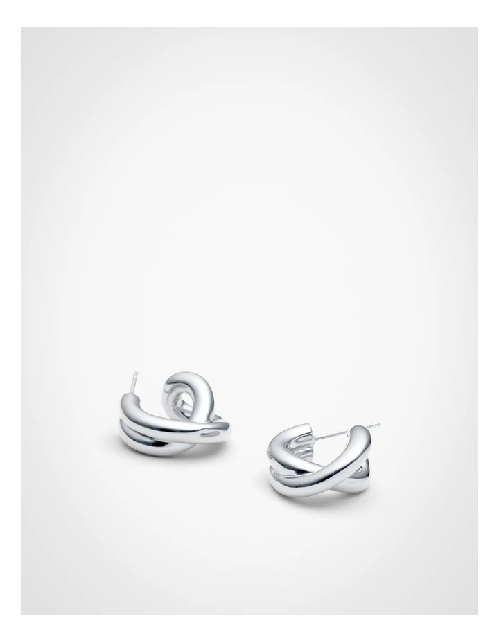 Esme Small Hoop Earrings in Silver image 4
