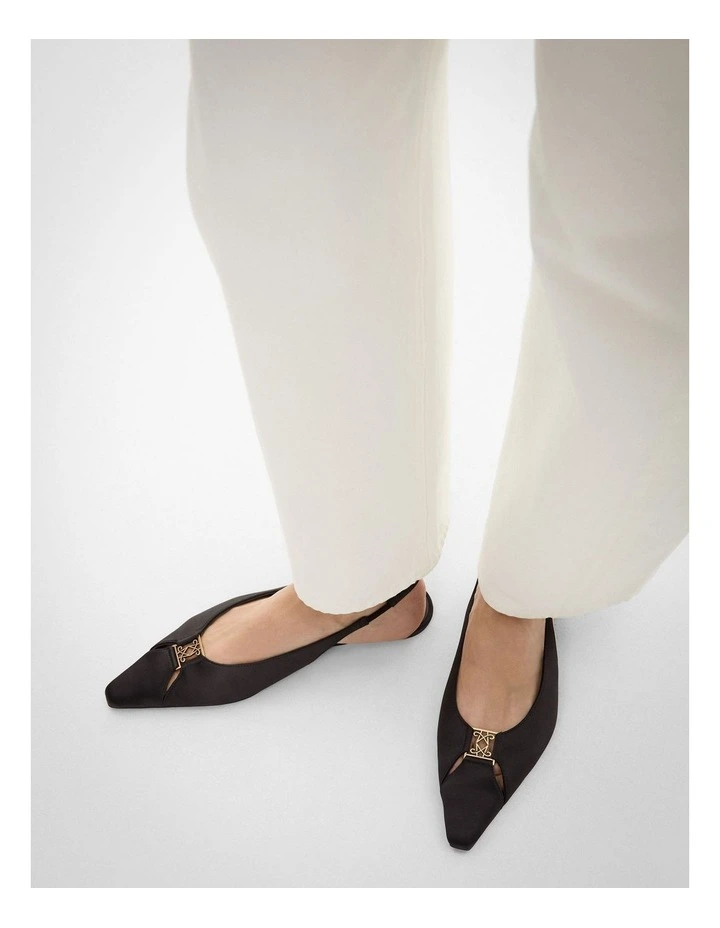 Nikki Slingback Flats in Black image 3