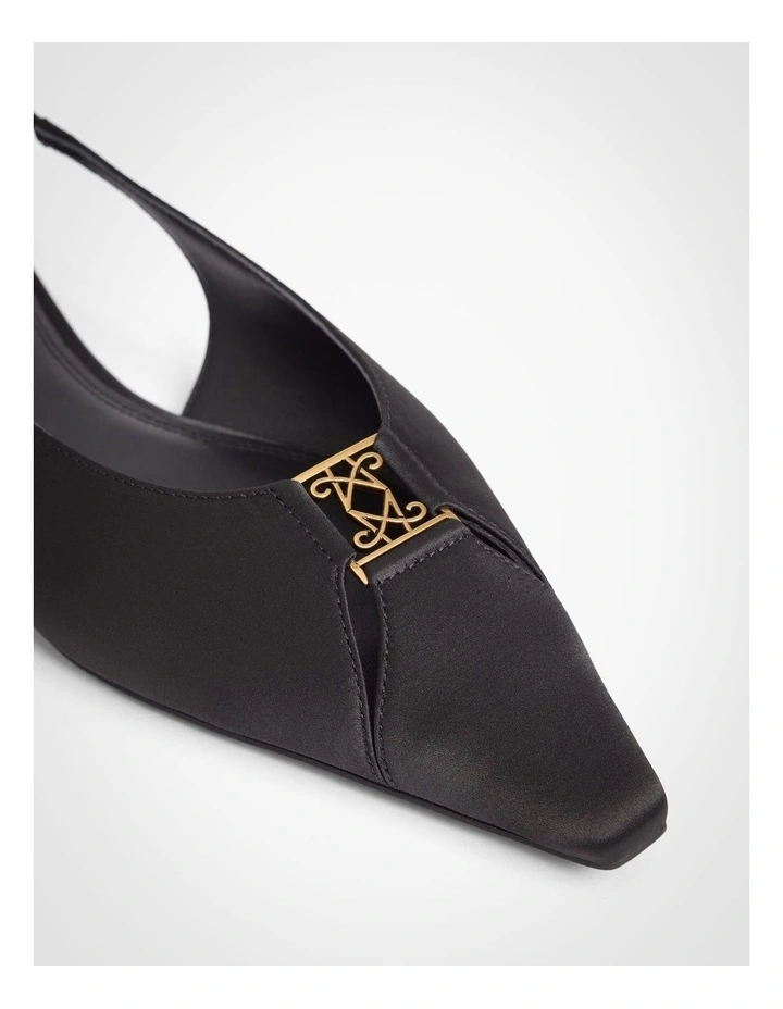Nikki Slingback Flats in Black image 4