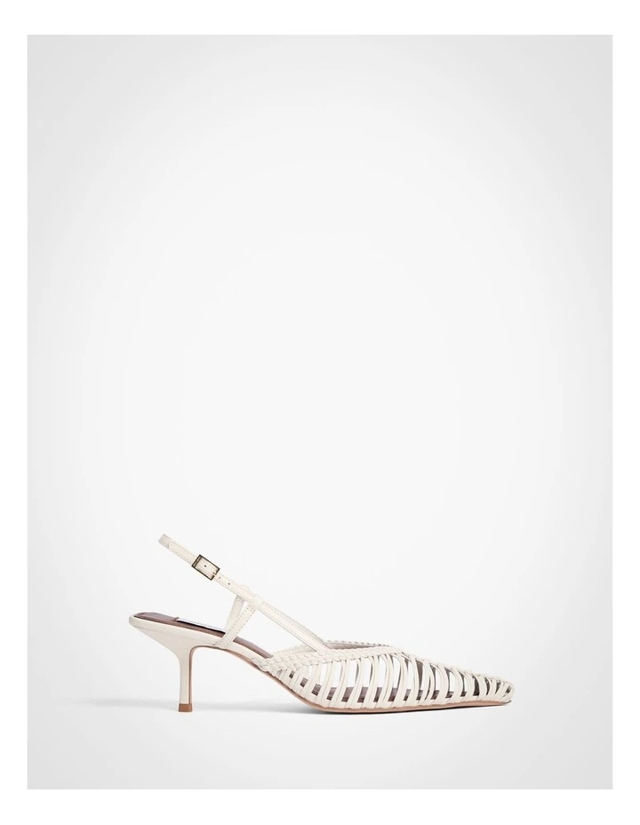 Cora Weave Slingback Heels in Antique White image 1