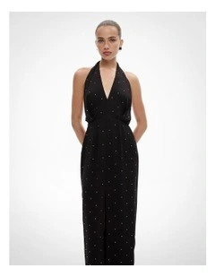 Drape Halter Dress in Black