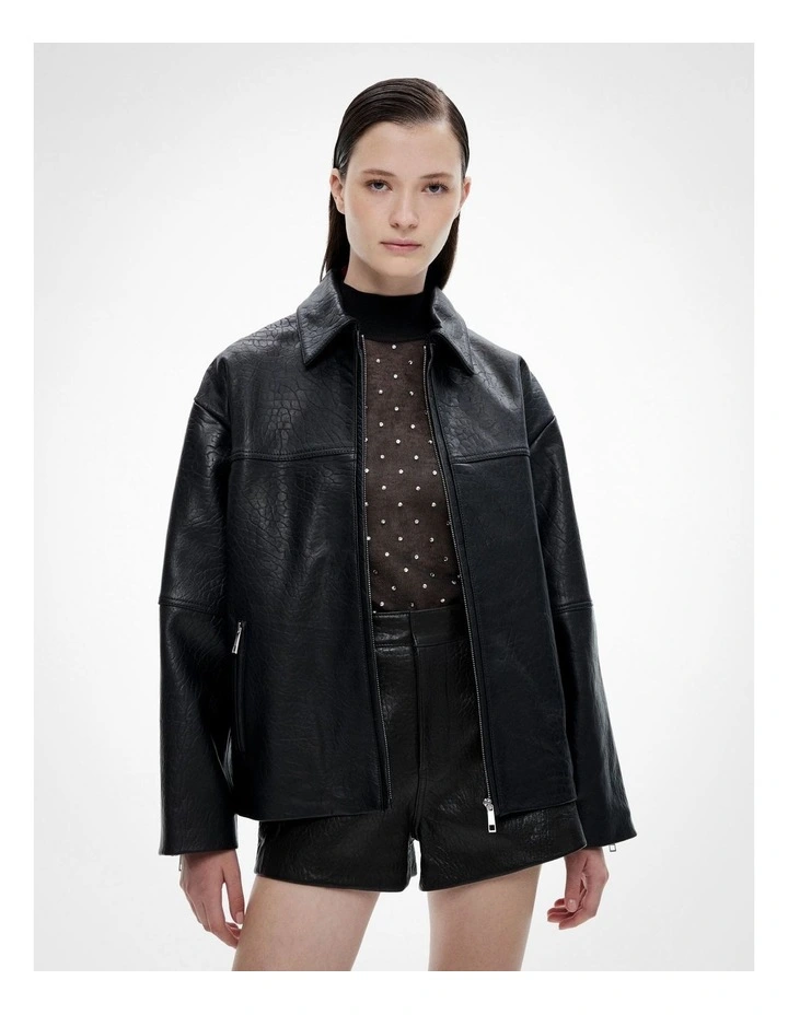 Leather Jacket in Black image 1