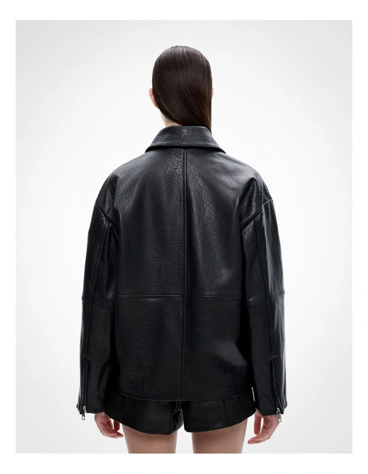 Leather Jacket in Black image 4