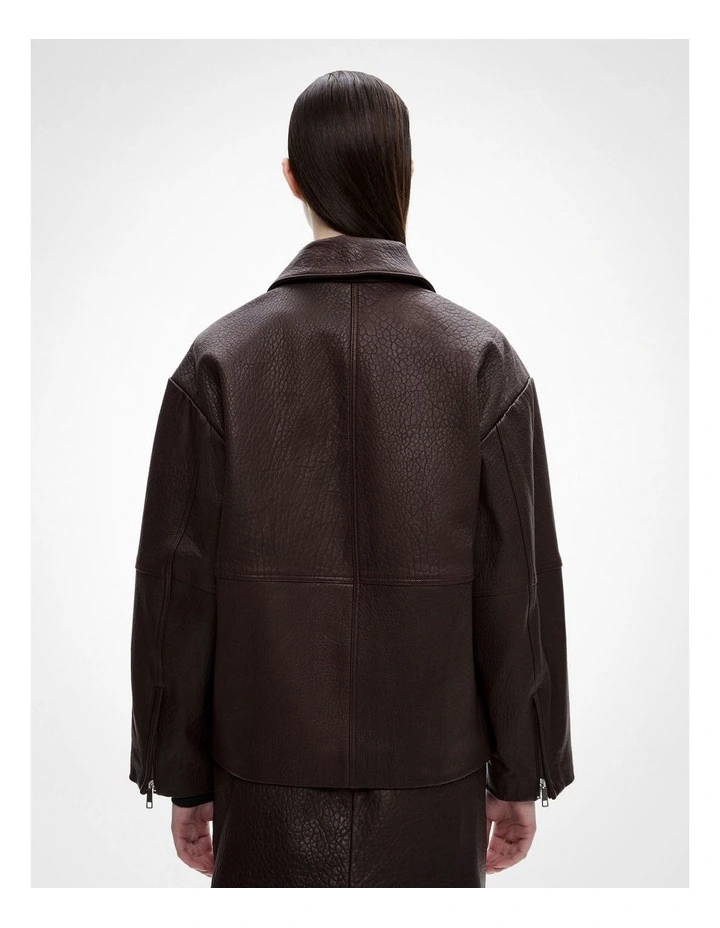 Leather Jacket in Burgundy image 5