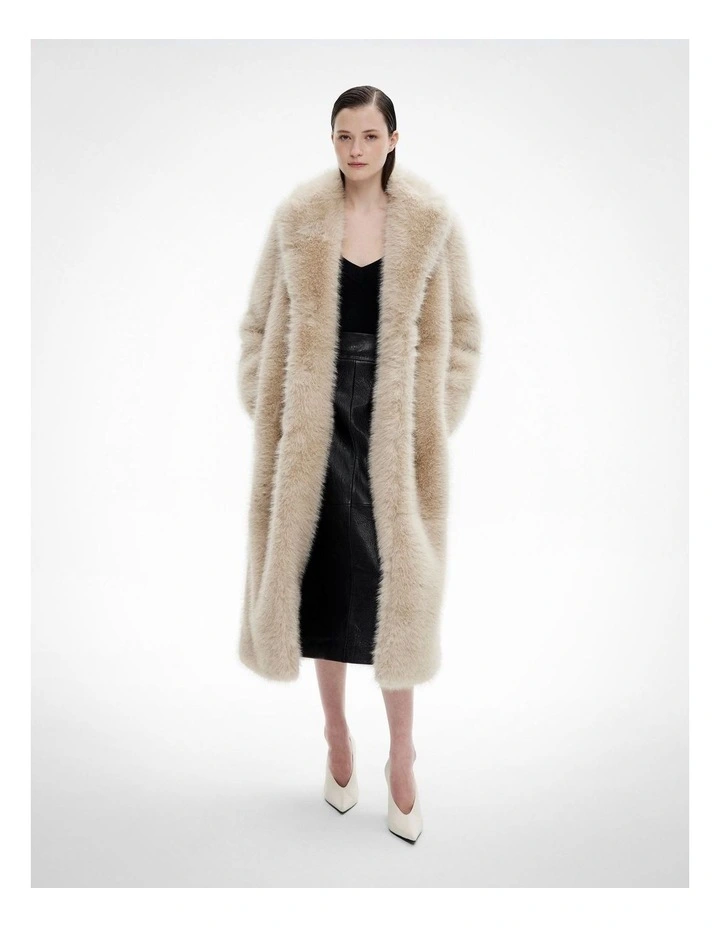 Leather Midi Skirt in Black image 3