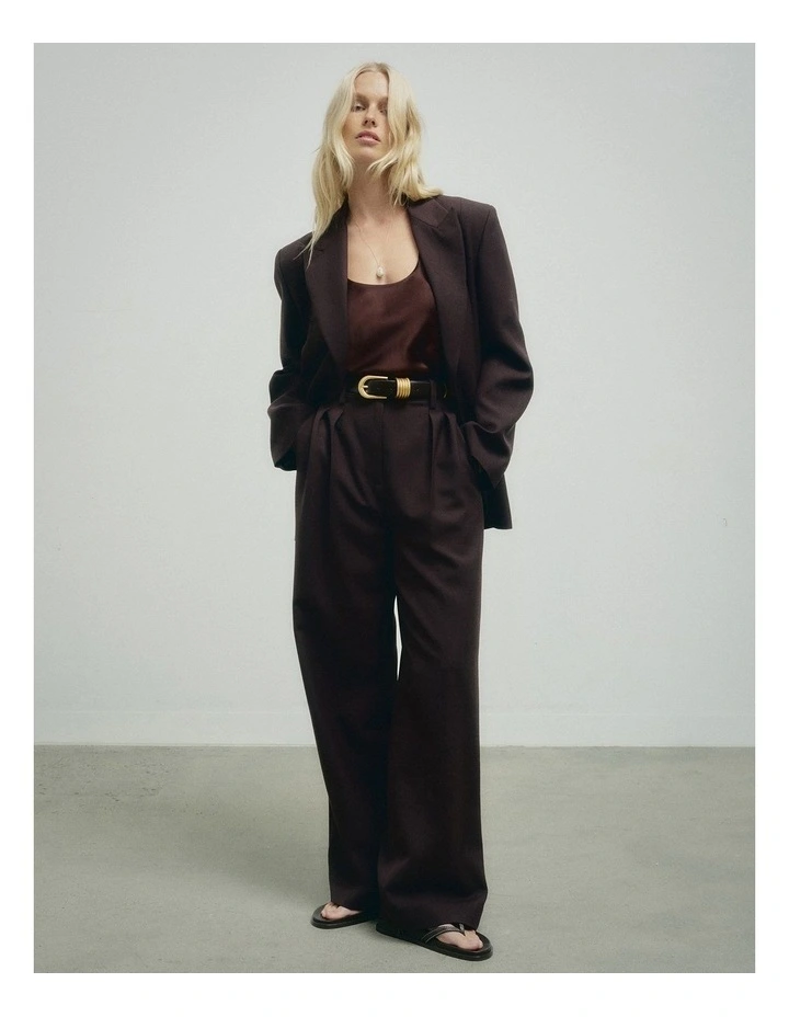 Piped Detail Pants in Espresso image 2
