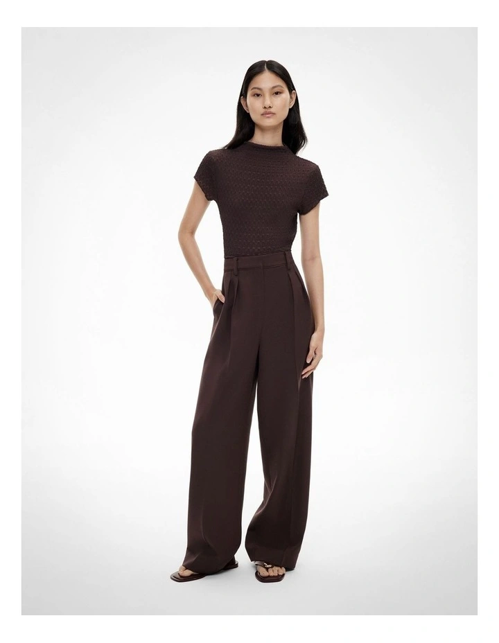 Piped Detail Pants in Espresso image 4