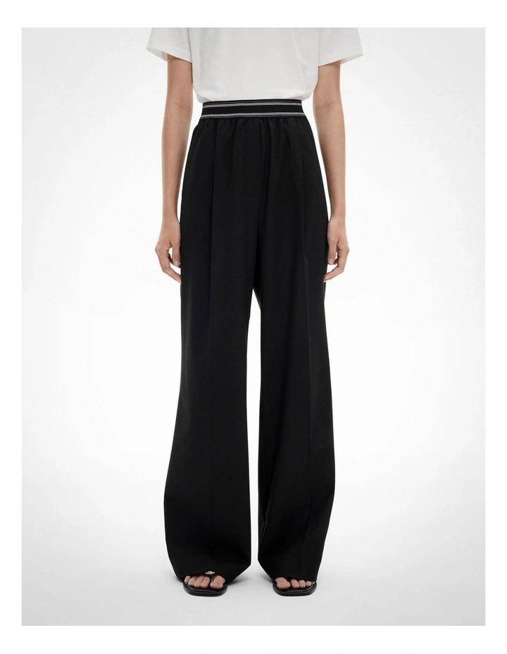 Elastic Detail Pants in Black image 1