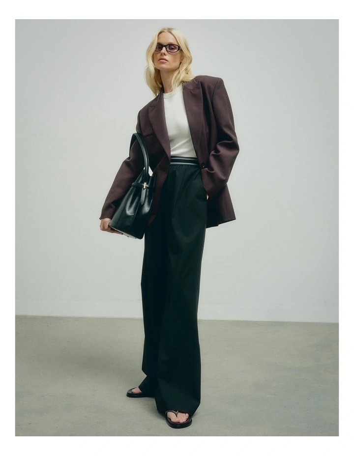 Elastic Detail Pants in Black image 2