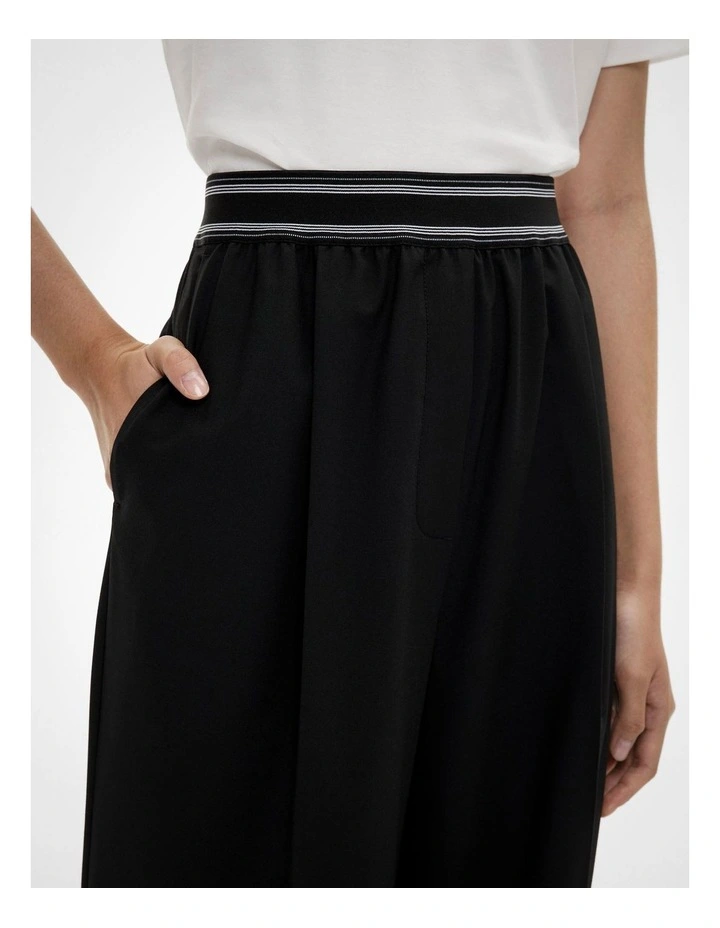Elastic Detail Pants in Black image 4