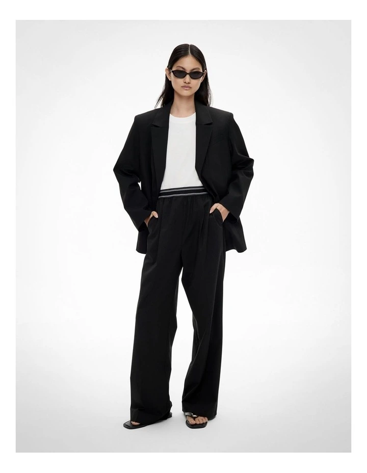 Elastic Detail Pants in Black image 5