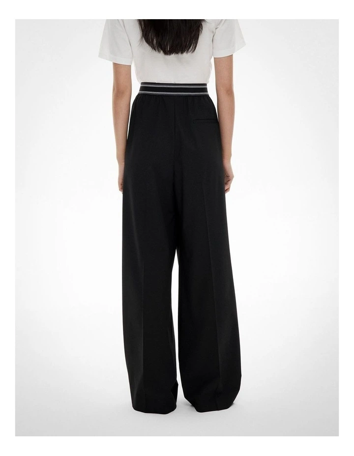 Elastic Detail Pants in Black image 6