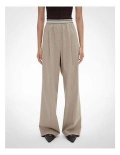 Elastic Detail Pants in Sand Marle